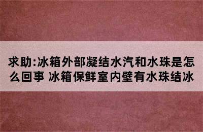 求助:冰箱外部凝结水汽和水珠是怎么回事 冰箱保鲜室内壁有水珠结冰